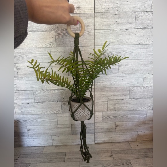 Other - Macrame Plant Hanger & Holder, Hanging Planter Green